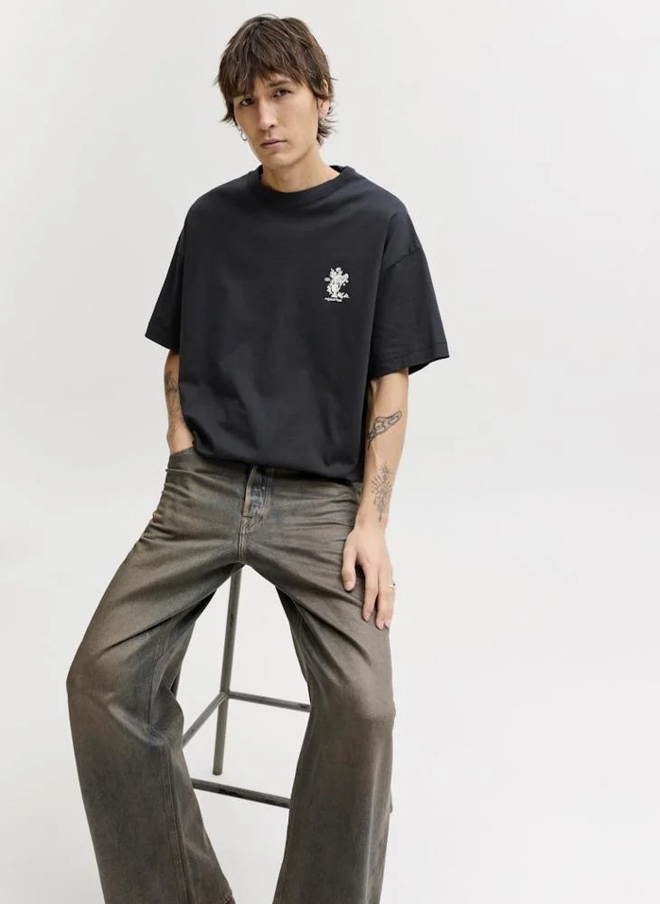 JACK & JONES Black Logo Crew Neck T-Shirt for Men | Best Price UAE